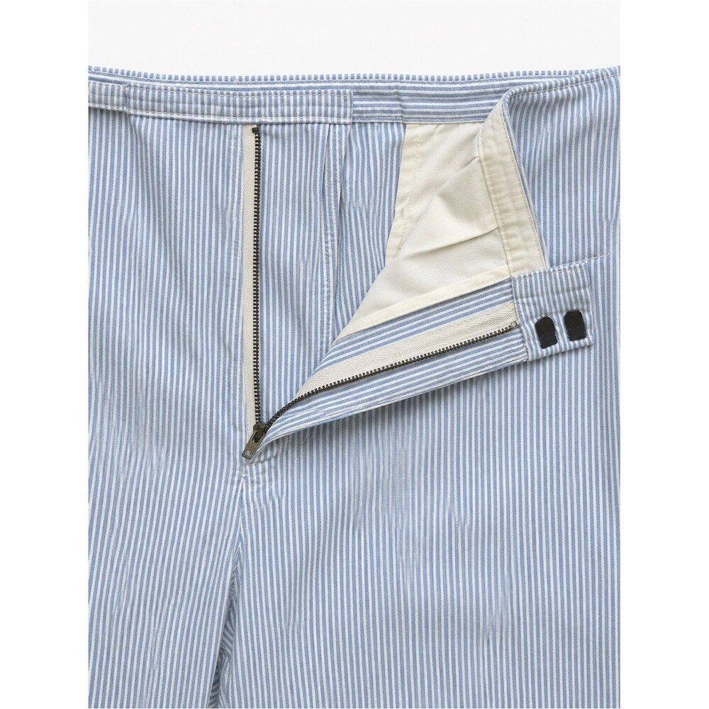 DKNY Blue White Stripe Cuffed Shorts 100% Cotton Size 12 - Picture 4 of 7